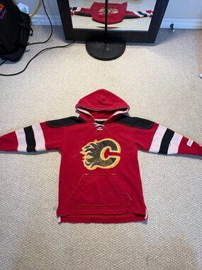 Calgary Flames NHL Hockey Jersey Hoodie Sweatshirt - Kids
